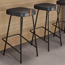 Ver imagem 4 de Kit 02 Banquetas Altas Cozinha e Área Gourmet Vik Estofada Couríssimo Preto - Abmaza