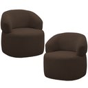 Ver imagem 1 de Kit 2 Poltronas Giratórias Sala de Estar Living Orgânico Carmen F04 Veludo Marrom - Lyam Decor