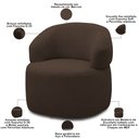 Ver imagem 4 de Kit 2 Poltronas Giratórias Sala de Estar Living Orgânico Carmen F04 Veludo Marrom - Lyam Decor