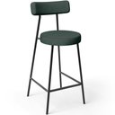 Ver imagem 3 de Kit 05 Banquetas Baixa para Cozinha Sala de Jantar Bancada Milão L02 Linho Verde Musgo - lyam decor