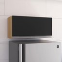 Ver imagem 2 de Armário Aéreo para Cozinha Andréia 1 Porta Amendoa Preto - Ajl