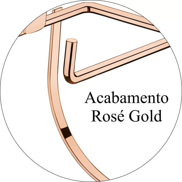 Suporte Duplo Para Papel Higiênico Luxo Caixa Descarga Acoplada - Rosé Gold - 3