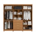Ver imagem 5 de Guarda-Roupa Casal 6 Portas e 4 Gavetas com Espelho e Pés 235cm x 230cm Open Marrom/Canela