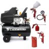 Compressor 24 litros 2 hp e kit pintura 5 peças  - 220 v - 1
