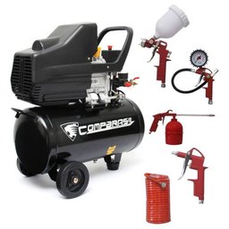 Compressor 24 litros 2 hp e kit pintura 5 peças  - 220 v - 2