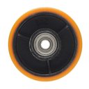Ver imagem 2 de Roda Polipropileno Pu 52 Nucleo de Ferro com Rolamento 400 Kg 5 Polegadas