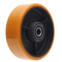 Ver imagem 1 de Roda Polipropileno Pu 62 Nucleo de Ferro com Rolamento 400 Kg 6 Polegadas