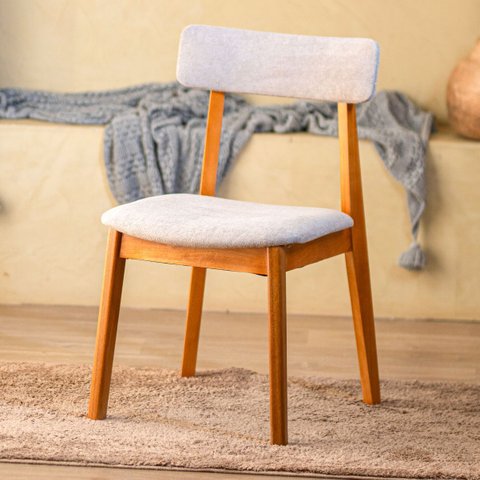 Cadeira Madeira Maciça Estofada Confortável Leve Reforçada