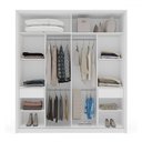Ver imagem 3 de Guarda-roupa Casal Valência 2 Portas 2 Gavetas com Espelho Branco/cinza - Politorno