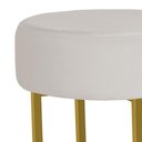 Ver imagem 4 de Puff Redondo Madrid Veludo Pés de Metal Reforçado Dourado Veludo Bege