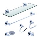 Ver imagem 1 de Kit Acessórios de Banheiro Lavabo 6 Peças Cromado Luxo Ikab03