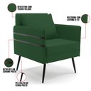 Ver imagem 6 de Kit 01 Namoradeira 02 Lugares e 02 Poltronas Mari Veludo Verde Pés Palito de Ferro - D’Rossi