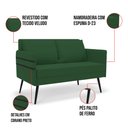 Ver imagem 5 de Kit 01 Namoradeira 02 Lugares e 02 Poltronas Mari Veludo Verde Pés Palito de Ferro - D’Rossi