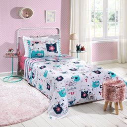 Kit Infantil Katty Colcha Piquet + Jogo Cama 100% Algodão Santista - 3