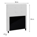 Ver imagem 2 de Cabeceira Solteiro Luna 90cm Material Sintético Branco Italian Flex