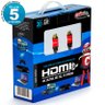 Kit com 5 Cabos Hdmi Versão 2.0, 19 Pinos, 4k, Ultra Hd, 3d - 20 Metros - 1