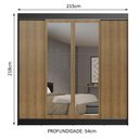 Ver imagem 4 de Guarda-roupa Casal Madesa Austin 4 Portas de Correr com Espelhos 3 Gavetas
