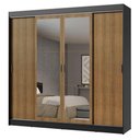Ver imagem 3 de Guarda-roupa Casal Madesa Austin 4 Portas de Correr com Espelhos 3 Gavetas