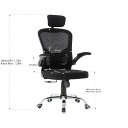 Kit com 2 Cadeiras para Escritório Modelo Presidente Oc 300 Cor Preto - 5