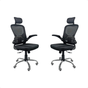 Kit com 2 Cadeiras para Escritório Modelo Presidente Oc 300 Cor Preto