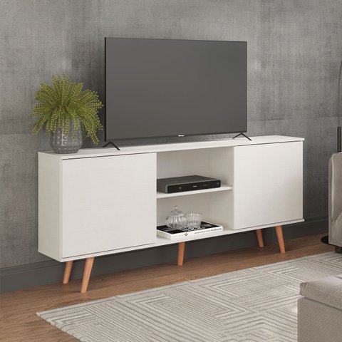 Rack para Tv Pés em Madeira Alegra Mdp 0635:branco
