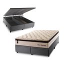 Ver imagem 2 de Conjunto Box Baú Super King Quartzo Cinza 193x203x78 c/ Molas Ensacadas