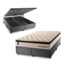 Conjunto Box Baú Super King Quartzo Cinza 193x203x78 c/ Molas Ensacadas - 2
