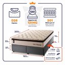 Ver imagem 3 de Conjunto Box Baú Super King Quartzo Cinza 193x203x78 c/ Molas Ensacadas