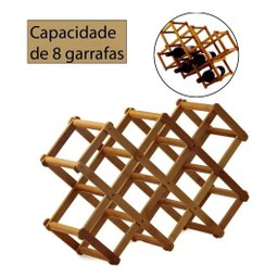 Adega Decorativa Top House 8 Garrafas Madeira - 6