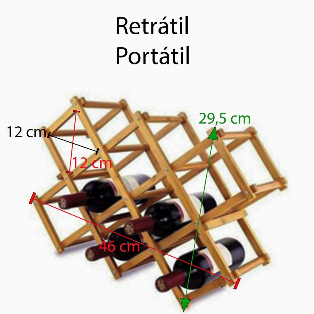 Adega Decorativa Top House 8 Garrafas Madeira - 3