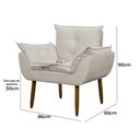 Ver imagem 2 de Kit 2 Poltronas Decorativa Sala e Quarto Opala Suede Herrero Cor:bege