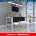 Ver imagem 2 de Mesa Escritório P25 Tub Pandin 120 Cm (larg) Tampo Mdp Preto Pé Aço Tubular Lilás