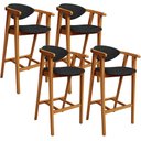 Ver imagem 1 de Kit 04 Banquetas Alta Para Cozinha Bancada Bar Sala de Jantar Fixa Cecília L02 Linho Chumbo - Lyam D