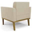 Ver imagem 7 de Poltrona Decorativa Base Madeira Castanho Ana Suede Bege - Ibiza