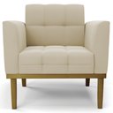 Ver imagem 6 de Poltrona Decorativa Base Madeira Castanho Ana Suede Bege - Ibiza