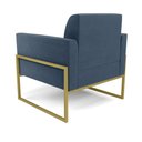 Ver imagem 5 de Kit 2 Poltronas Base Industrial Alta Dourado Marisa Suede D03 - D’Rossi Azul Marinho