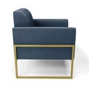 Ver imagem 4 de Kit 2 Poltronas Base Industrial Alta Dourado Marisa Suede D03 - D’Rossi Azul Marinho