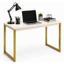 Ver imagem 1 de Escrivaninha Mesa Computador Estudo Office Aparador Pés Aço- Off White Dourado