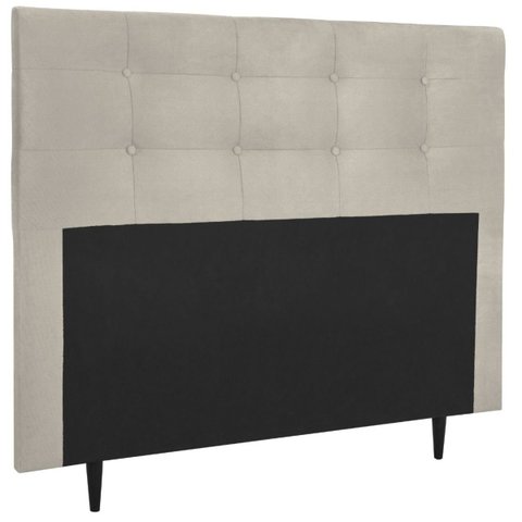 Cabeceira Estofada Cama King 195 cm Suede Bege