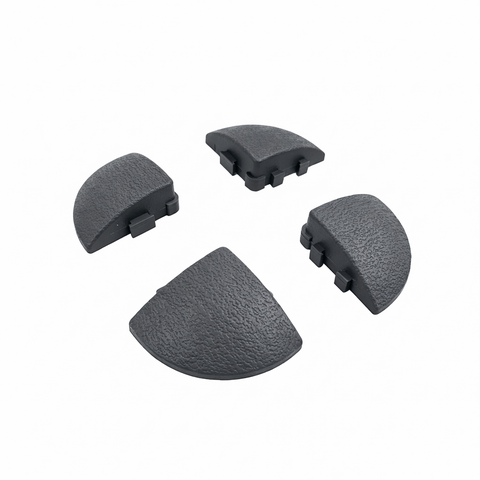 Kit 4 Peças Acabamento de Canto Deck Plástico Rampa Jardim Quintal Cinza