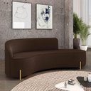 Ver imagem 2 de Sofá 4 Lugares Orgânico 220cm Pé Dourado Morgan Suede Marrom D03 - D'Rossi