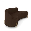 Ver imagem 4 de Sofá 4 Lugares Orgânico 220cm Pé Dourado Morgan Suede Marrom D03 - D'Rossi