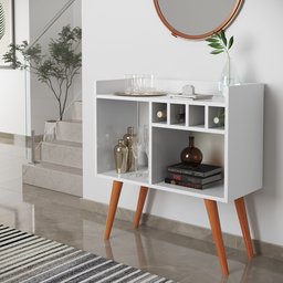 Aparador Buffet Bar Rubi Adega com Pés Palito - Branco - 1 Aparador Buffet Bar Rubi Adega com Pés Palito - Branco - 1