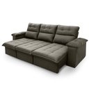 Ver imagem 5 de Sofá Retrátil Reclinável Verona 2,30m Suede Velut Marrom Claro Molas Ensacadas - King House