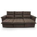 Ver imagem 1 de Sofá Retrátil Reclinável Verona 2,30m Suede Velut Marrom Claro Molas Ensacadas - King House