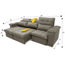 Ver mais imagens de Sofá Retrátil Reclinável Verona 2,30m Suede Velut Marrom Claro Molas Ensacadas - King House