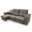 Ver imagem 2 de Sofá Retrátil Reclinável Verona 2,30m Suede Velut Marrom Claro Molas Ensacadas - King House