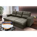 Ver imagem 6 de Sofá Retrátil Reclinável Verona 2,30m Suede Velut Marrom Claro Molas Ensacadas - King House