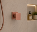 Ver imagem 2 de Kit Acabamento para Registro Base Deca Quadrado Cogumelo até 1'' pol com 2 Unidades Rose-Gold Fosco