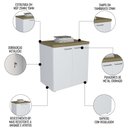 Ver imagem 6 de Conjunto Escritório 3 Peças Mesa em L Golden A06 Olmo/branco - Mpozenato